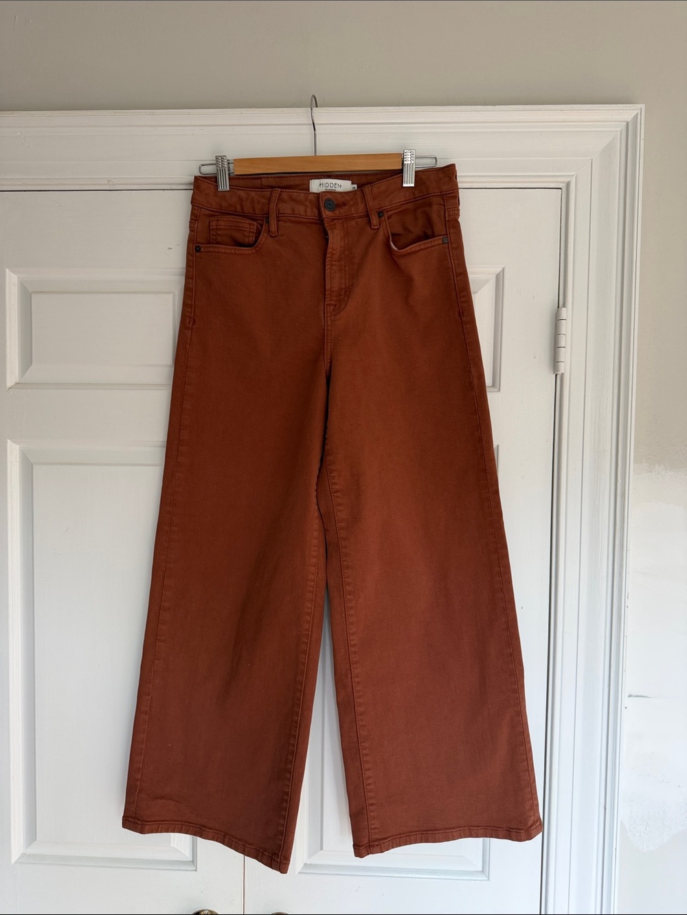 HIDDEN nori cropped wide-leg jeans in chestnut Size 29